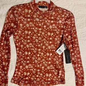 Black Tape Sheer Top - Size Small NWT